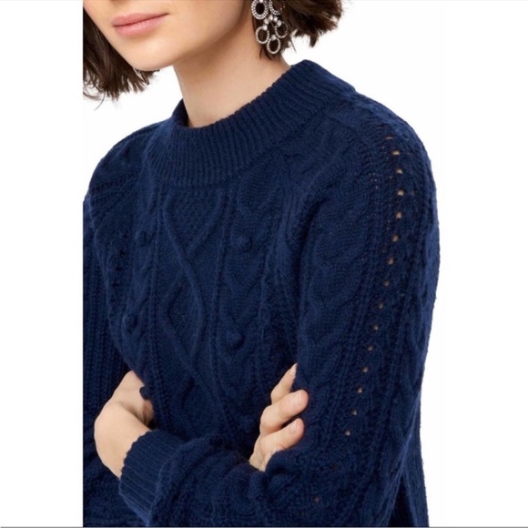 J. Crew Pom-pom Cable-knit Sweater Size Small NWT - Picture 4 of 11